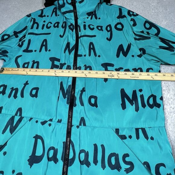 Vintage Mycra Pac Now Raincoat Jacket Adult 1 S/M Green Blck City Reversible - Picture 6 of 11